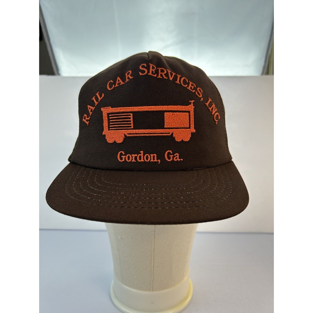 Vintage Rail Car Services Inc Gordon GA Trucker Hat Snapback Made USA Railroad